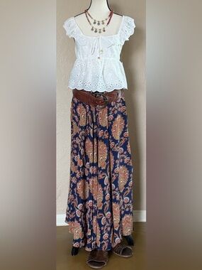 Flowy Chelsea & Theodore Bohemian Maxi Skirt